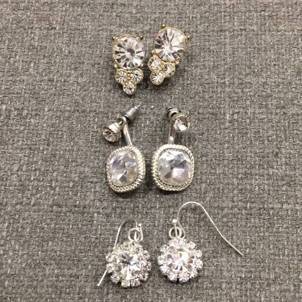 Set of 3 Silver Earrings